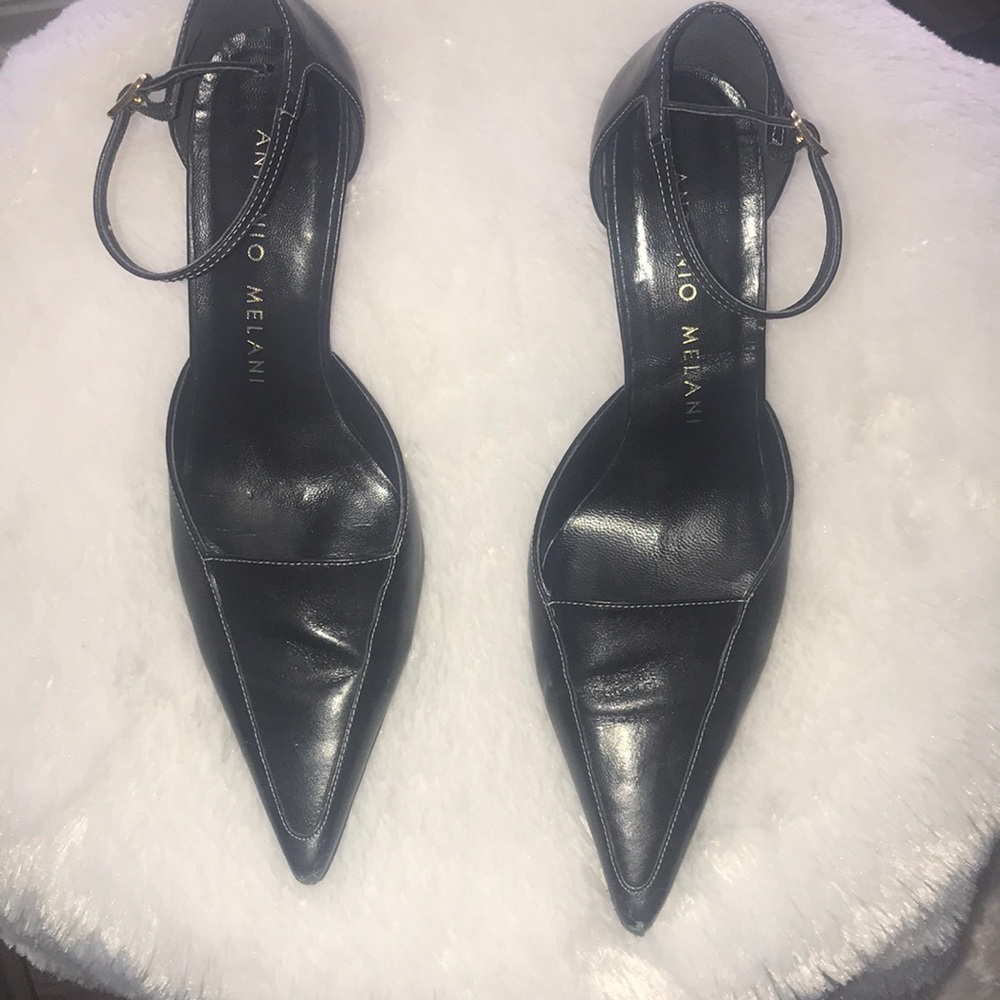 Antonio Melani black leather heels